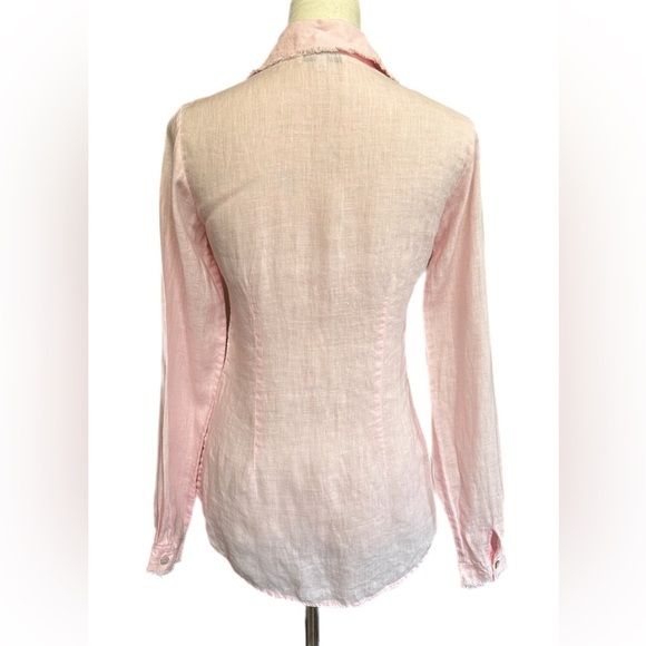 Anne Fontaine pink 100% linen button down top - Picture 4 of 8